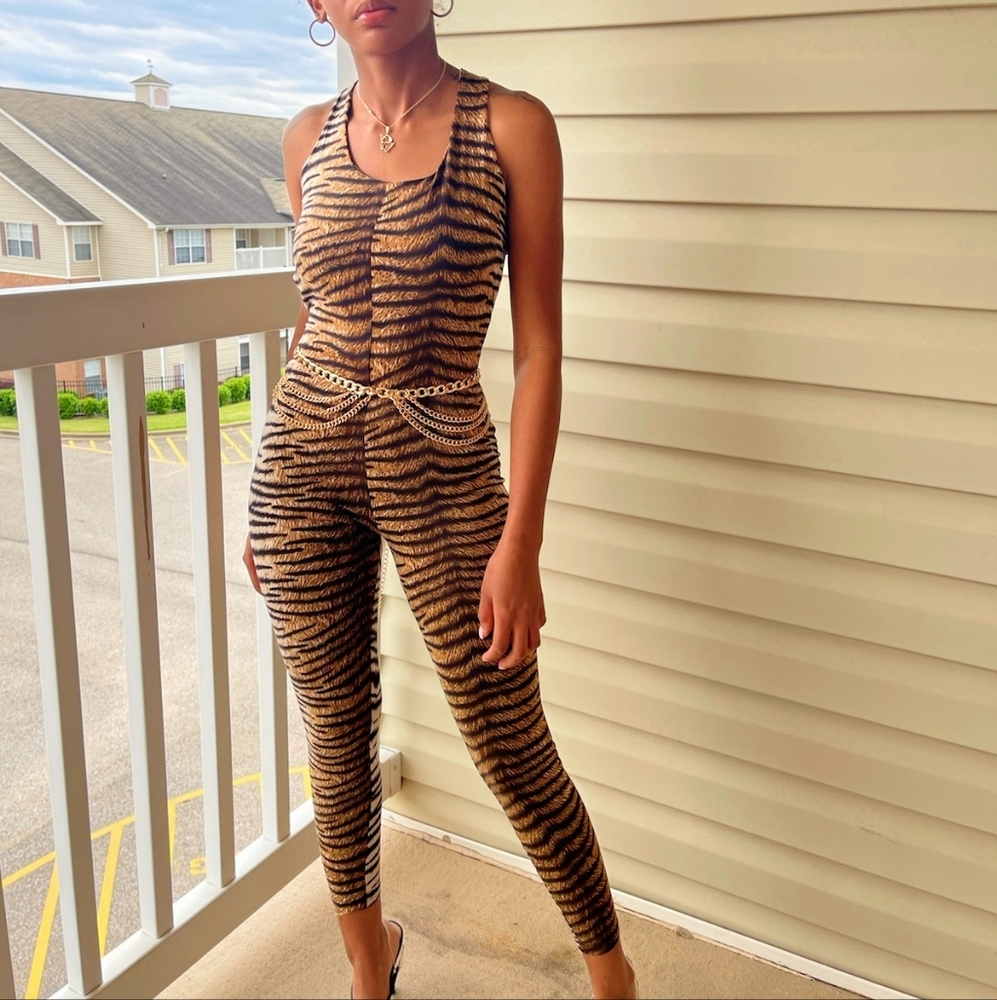 Tiger Print Jumpsuit